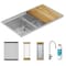 Elkay 16 Ga Workstat SS 31-1/2" x 18-1/2" x 9" Equl Dbl Bowl Sink Kit w/ Aqua Divide and Filterd Bev Fct EFRUAQ31169TFGW - alternate 2